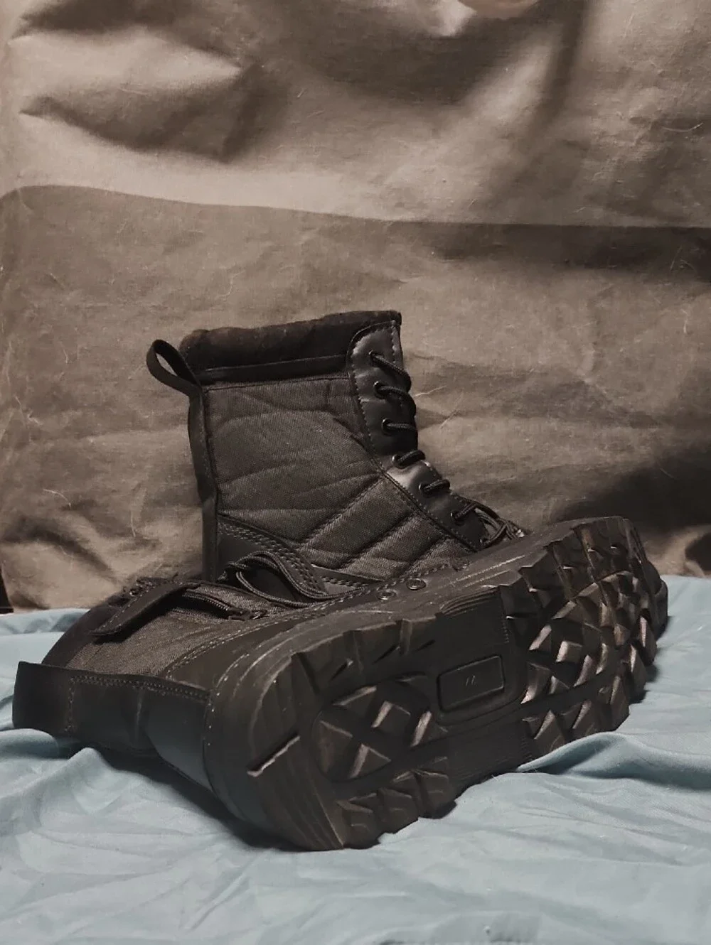 Black Men's Tactical Lace-Up Boots